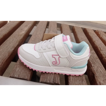 Deportivo Joma casual junior blanco y rosa