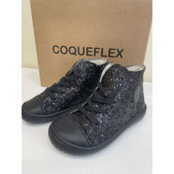 Botín respetuoso Coqueflex glitter negro